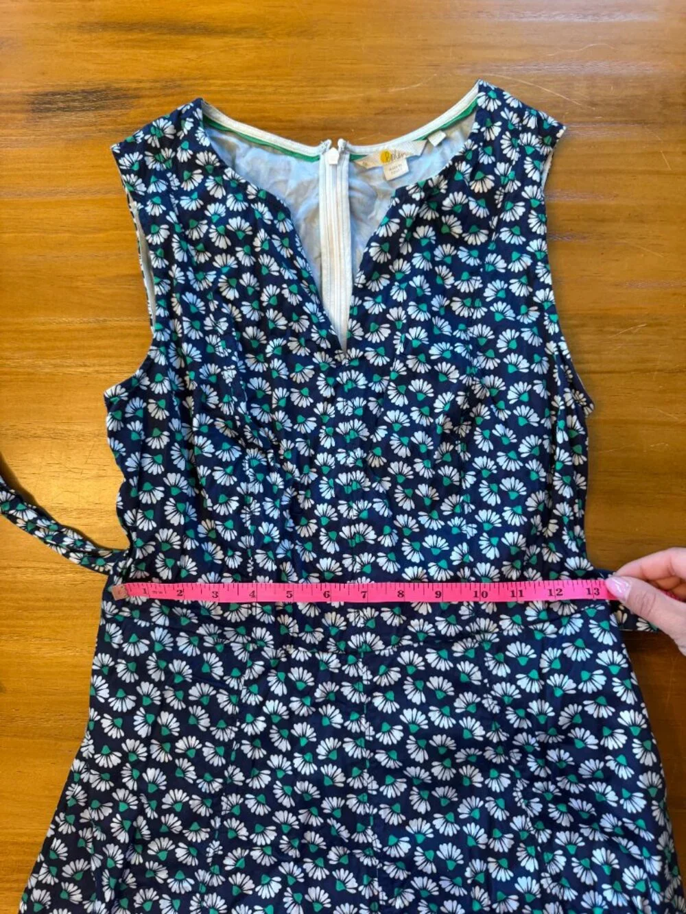 Boden Navy Daisy Ruched Jersey Dress US 6